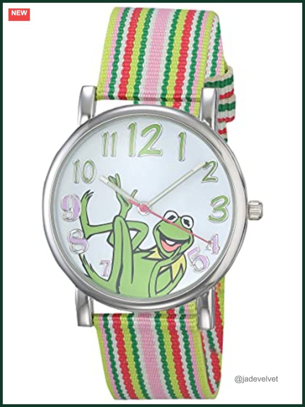Kermit the Frog Dial Watch with Striped Cloth Band